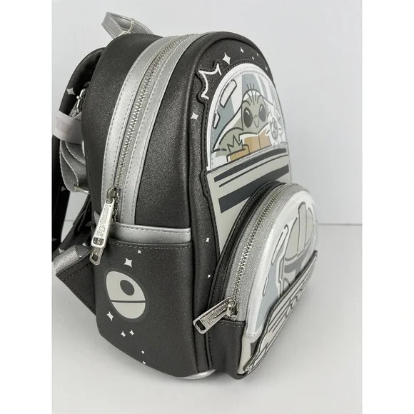 NWT DISNEY WORLD PARKS LOUNGEFLY BACKPACK MANDALORIAN GROGU STARWARS GLOW A60 - Picture 3 of 9